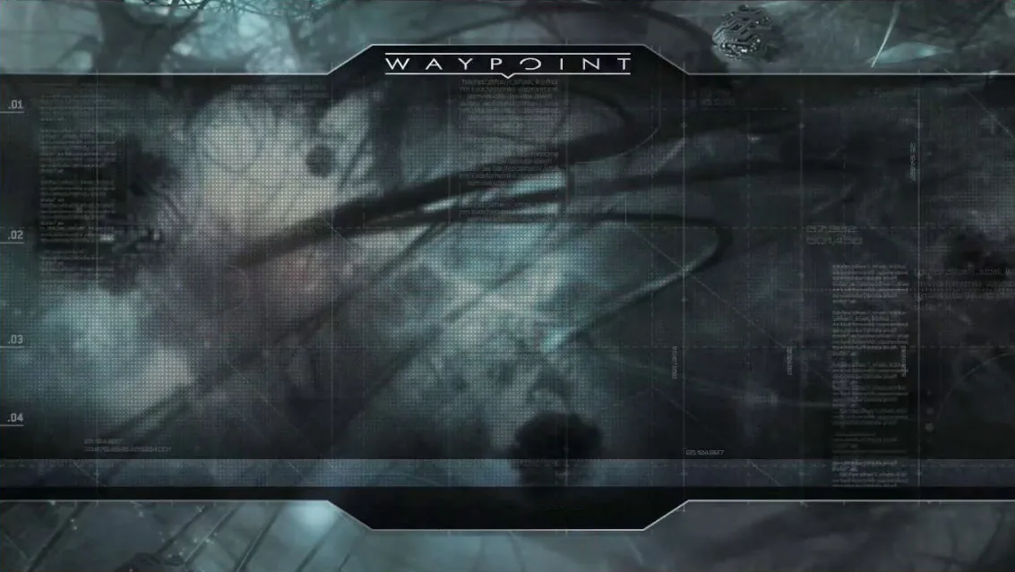 A concept painting for the background of Halo Waypoint, depicted as a digital screen inside a starship
